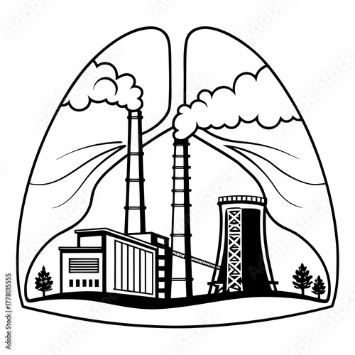 a factory in the shape of  human lungs 