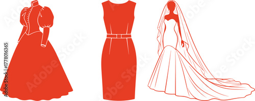 Vintage Victorian Dress Modern Sheath Dress and Wedding Gown Silhouettes Keywords: dress, silhouette, fashion, vintage, victorian