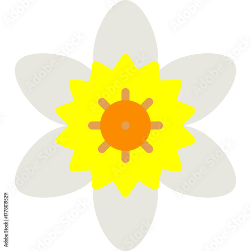 daffodil icon illustration design with flat
