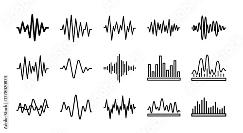 Dynamic waveforms and soundwaves for abstract design, audio engineering and data visualization