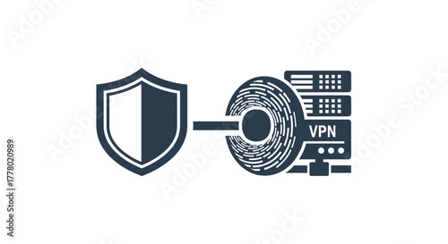 Secure VPN connection with encryption for data protection, privacy, and online security