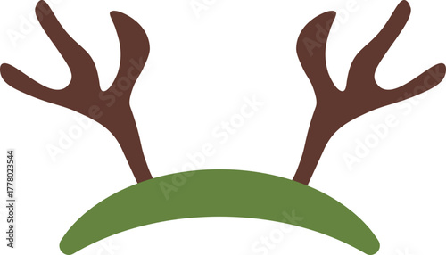 Green Reindeer Antlers Headband – Cartoon Holiday Accessory for Christmas Designs