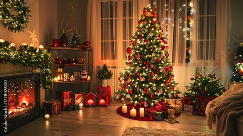 Indoor_Christmas_tree_and_house_setup
