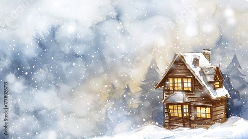 Ink_wash_Christmas_house_in_snowstorm
