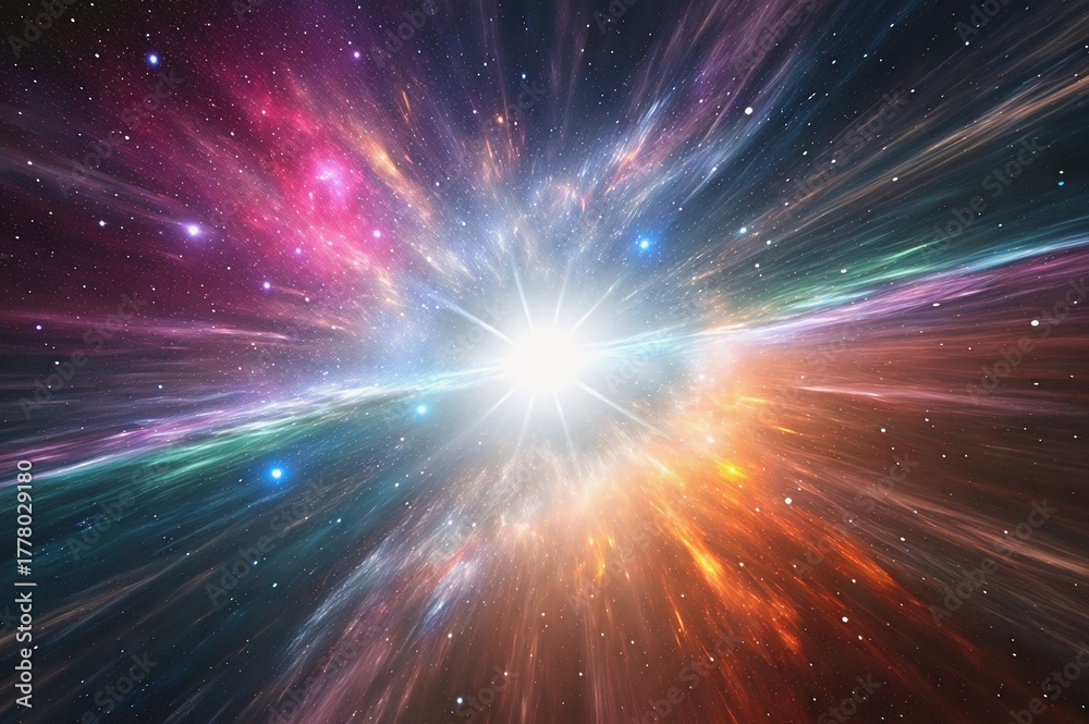 Naklejka premium Abstract space background with stars galaxy and cosmic explosion