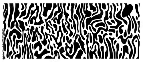 Seamless Zebra Stripes Abstract Wavy Lines Animal Print Vector Pattern