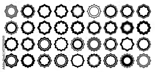 Islamic Geometric Frame and Border Vector Set Collection of Arabic Star and Mandala Ornaments