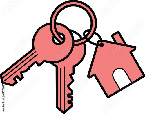 House keys illustration for real estate and property access