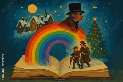 Christmas Carol Storybook – Classic Holiday Tale Illustration