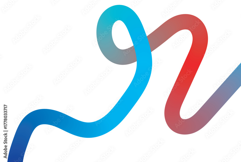 Obraz premium Gradient abstract wavy line on white background modern design