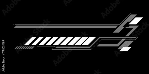 Vector abstract stripe for sports car, motorcycle, boat, yacht, sticker for vehicles. Arrow, striped design element. Modern vector background.