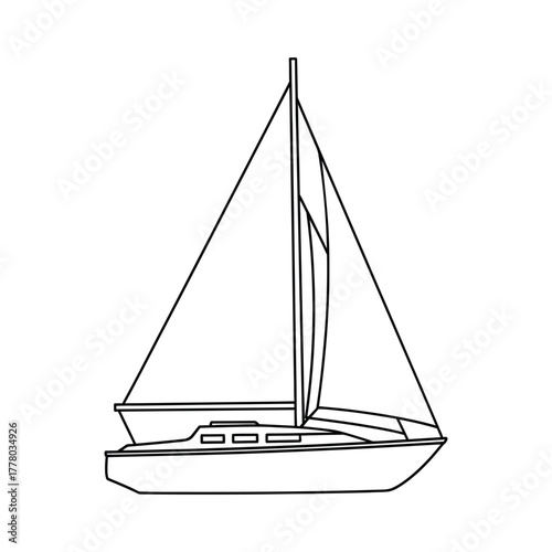 sailboat line art vector