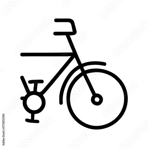 Outlined Car Taxi Isolated on White Background in Minimal Style