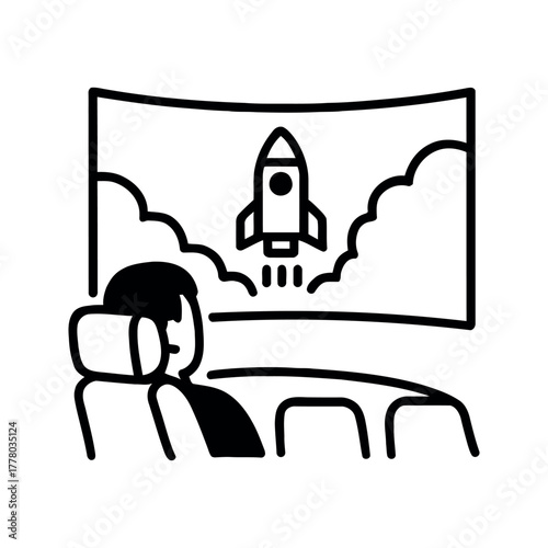 Silhouette of a person viewing a female portrait in a museum