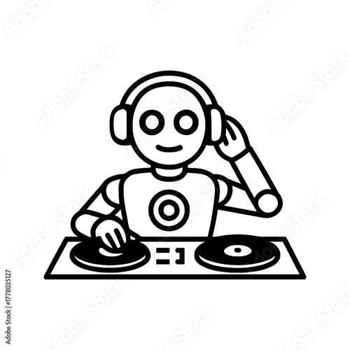 Food Technology Outline Icons Featuring Pizza Printer, Smart Fridge, and Vegan Products