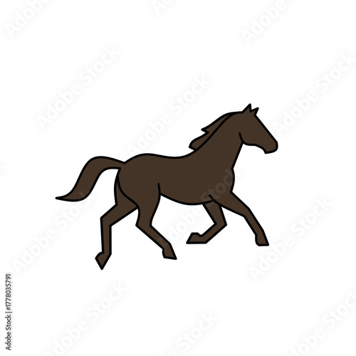 Flat vector set of cowboy and western themed elements such as hat, boots, sheriff badge, horse, revolver, saloon sign, cactus, and bandana in minimal rustic style for wild west design projects	