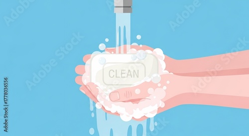 Hand washing with soap and water for personal hygiene and disease prevention