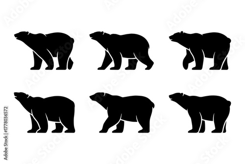 silhouette of  polar bear wild animal walking 