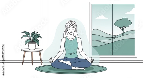 Woman Meditation Indoors