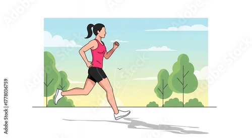 Woman Running Outdoors
