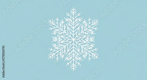 White Snowflake on Blue Background