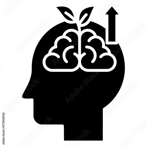 Growth Mindset Glyph Icon