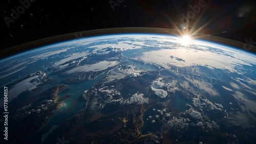 earth and sun in space