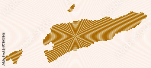 Timor-Leste shape rings. Country map formed by stacked circles. Timor-Leste boundary shape design. Artistic vector illustration.