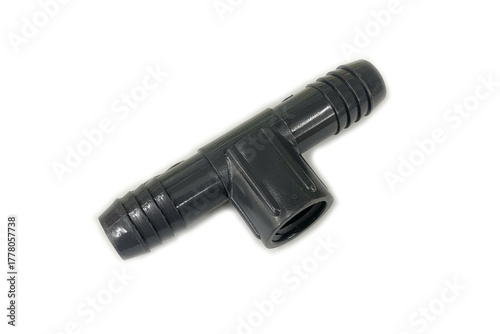 Black PVC pipe tee
