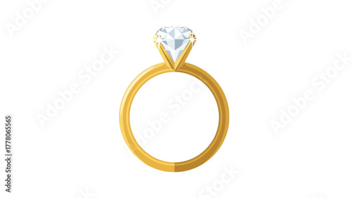 A gold ring with a diamond center