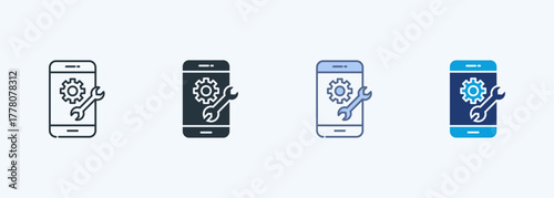 Repair Smartphone Multiple Style Icon Collection