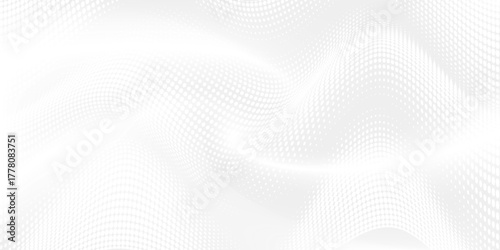 Dot white gray wave light technology texture background. Abstract big data digital concept. 3d rendering.
