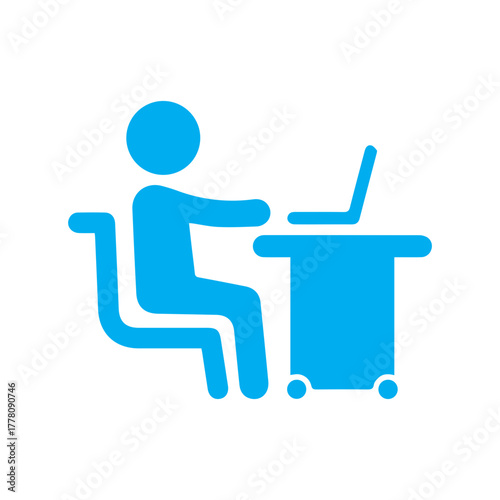 Person at Desk Icon