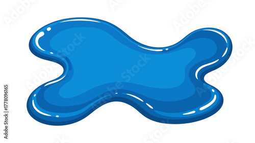 A blue bloblike shape with a glossy sheen