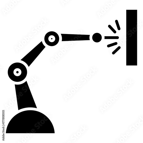 Robotic Welding Glyph Icon