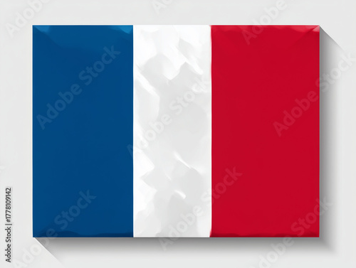 Free Download French flag flying with watercolor texture on white background - GFXLoad