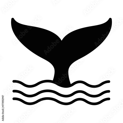 whale tail glyph icon