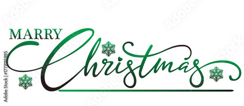 handwritten calligraphy illustration "merry christmas"