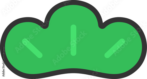 松のアイコン（線画カラー）のイラスト