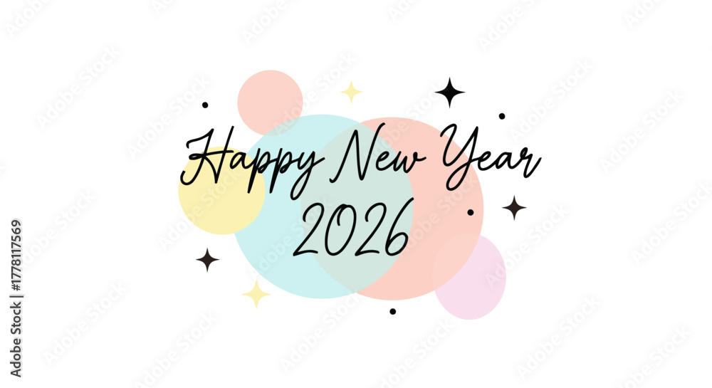 Obraz premium Festive Celebration for a Brand New Start in the Year 2026 with Colorful Accents