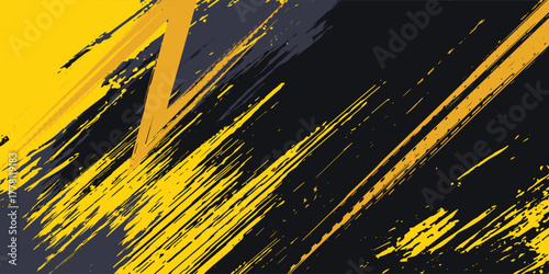 Abstract black and yellow background with tire tracks.. vector illustration eps 10