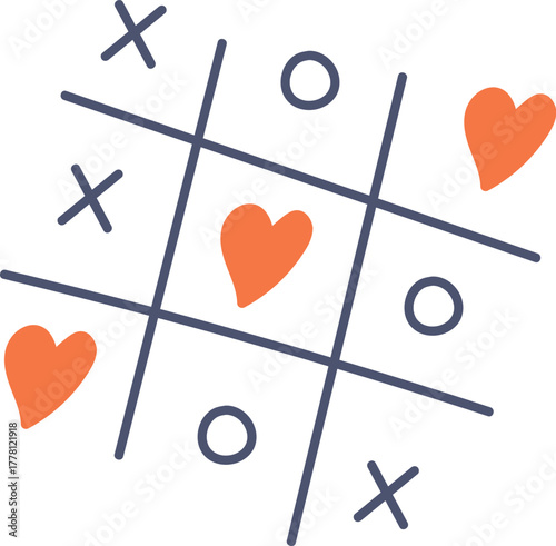 Tic Tac Toe with Hearts