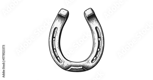 Vintage engraved horseshoe for luck and prosperity decoration
