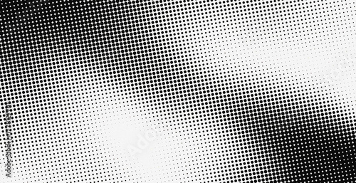 Vector illustration of a monochrome halftone background with a fading dot gradient effect. Retro pop-art pattern template ideal for graphic design, grunge texture overlay, or comic background.