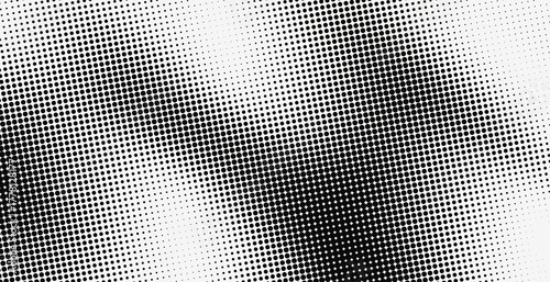 Black and white monochromatic abstract with halftone dot pattern. Perfect for pop art backgrounds, retro comic designs, or dynamic transition effects