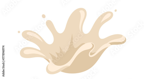 A splash of creamy liquid with droplets.