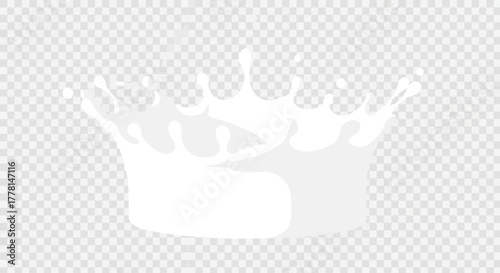 White liquid splashes and drips, forming a crown shape.