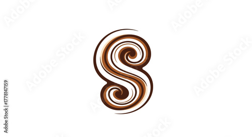 Swirling chocolate and cream colored abstract design