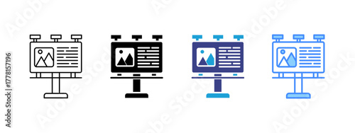 Billboard  Collection icon set multiple style collection