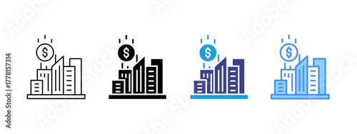 Company  Collection icon set multiple style collection